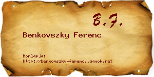 Benkovszky Ferenc névjegykártya